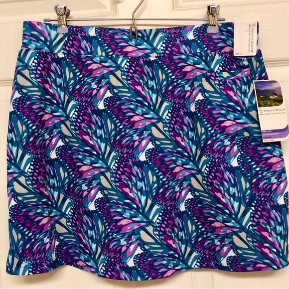 Pebble Beach Pants - Colorful Pebble Beach Golf Skort Dry Luxe Performance in butterfly like pattern